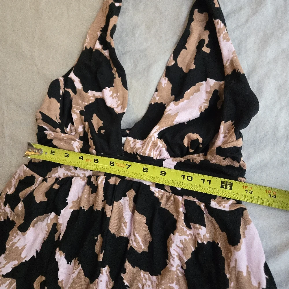 Diane Von Furstenberg x Target Leopard Plunge Halter Neck Wide Leg Jumpsuit - Picture 8 of 11
